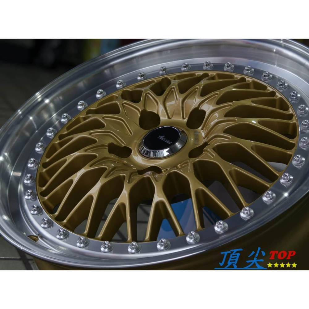 【頂尖】全新Advanti鋁圈 ADV-52 17吋鋁圈 金色車邊4X100/5X100/5X114.3 海拉風鋁圈-細節圖4