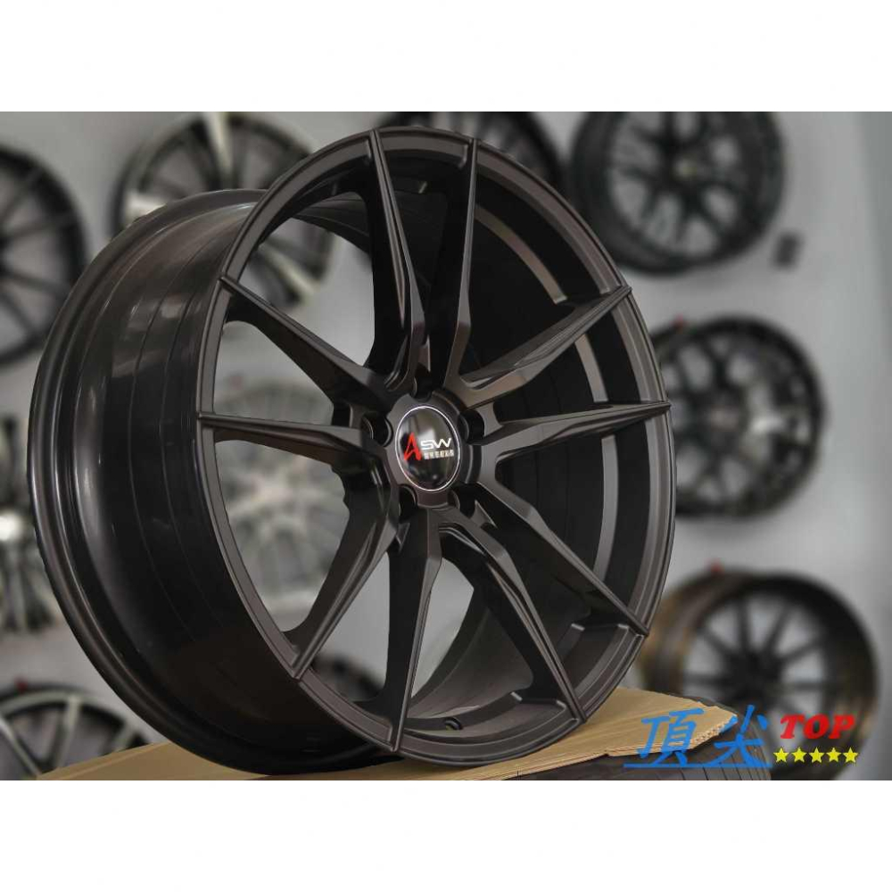 【頂尖】全新 18吋鋁圈RH705 台製18吋鋁圈 5X108 8J ET38 消光黑/平光黑 福特鋁圈/VOLVO鋁圈-細節圖2