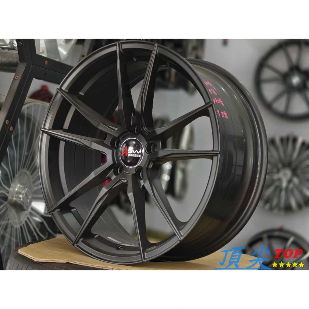 【頂尖】全新 18吋鋁圈RH705 台製18吋鋁圈 5X108 8J ET38 消光黑/平光黑 福特鋁圈/VOLVO鋁圈-細節圖3