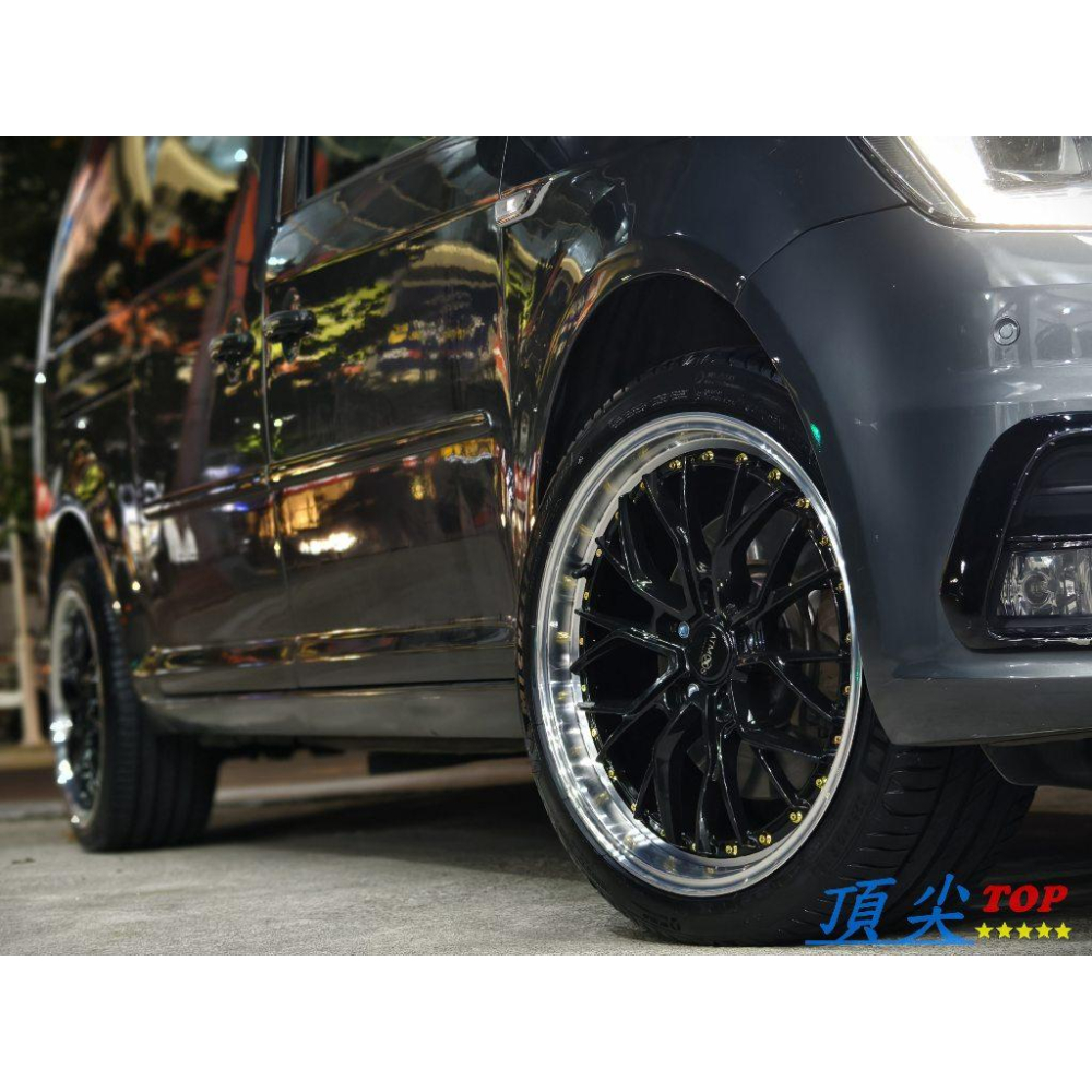 【頂尖】全新 ATMOSX鋁圈X15 18吋旋壓鋁圈 5X112 8.5J ET45 亮黑+金鉚釘 深唇鋁圈/海拉風鋁圈-細節圖2