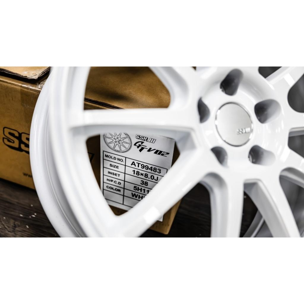 【頂尖】全新 SSR鋁圈 GTV02 18吋旋壓鋁圈 5X112 8J ET38 白色鋁圈 重量10.2KG SSR輪框-細節圖5
