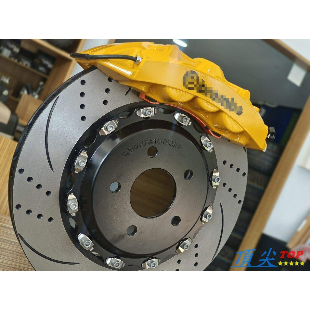 【頂尖】全新 客製化六活塞卡鉗+380mm浮動碟盤+金屬油管+陶瓷煞車皮 全台灣製 客製化卡鉗 鍛造卡鉗/客製化煞車-細節圖3