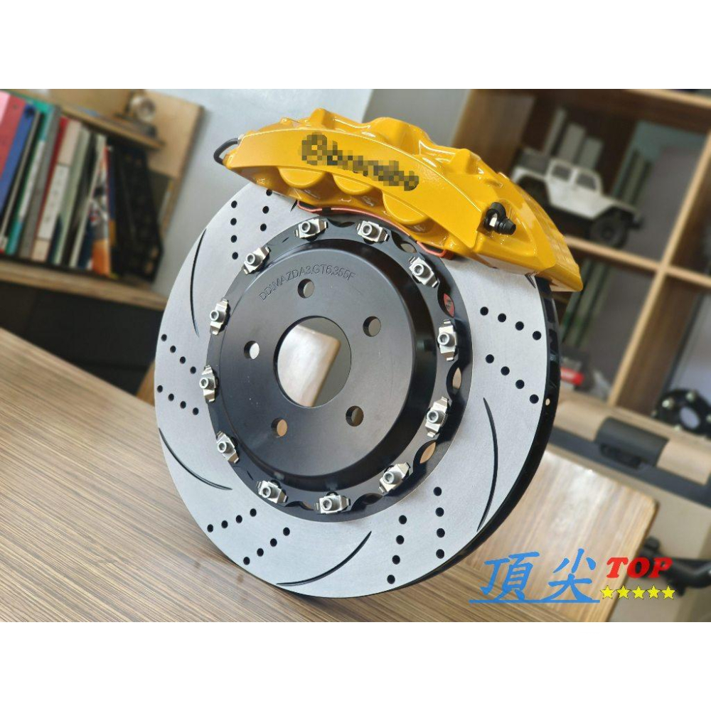 【頂尖】全新 客製化六活塞卡鉗+380mm浮動碟盤+金屬油管+陶瓷煞車皮 全台灣製 客製化卡鉗 鍛造卡鉗/客製化煞車-細節圖4