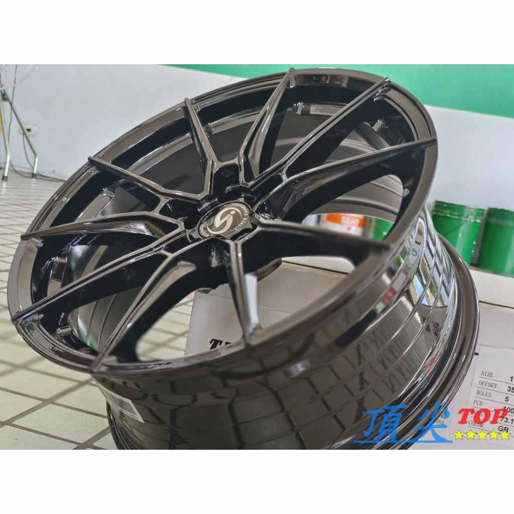 【頂尖】全新 si鋁圈 17吋鋁圈 RFF03 8J 5X100 ET35 亮黑/有售其他色 可聊聊詢問 17吋旋壓鋁圈-細節圖2