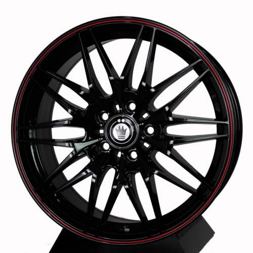 【頂尖】全新 KONIG KN-09 17吋鋁圈 7.5j 5x100 et35/5x108 et42 亮黑底紅漆點膠