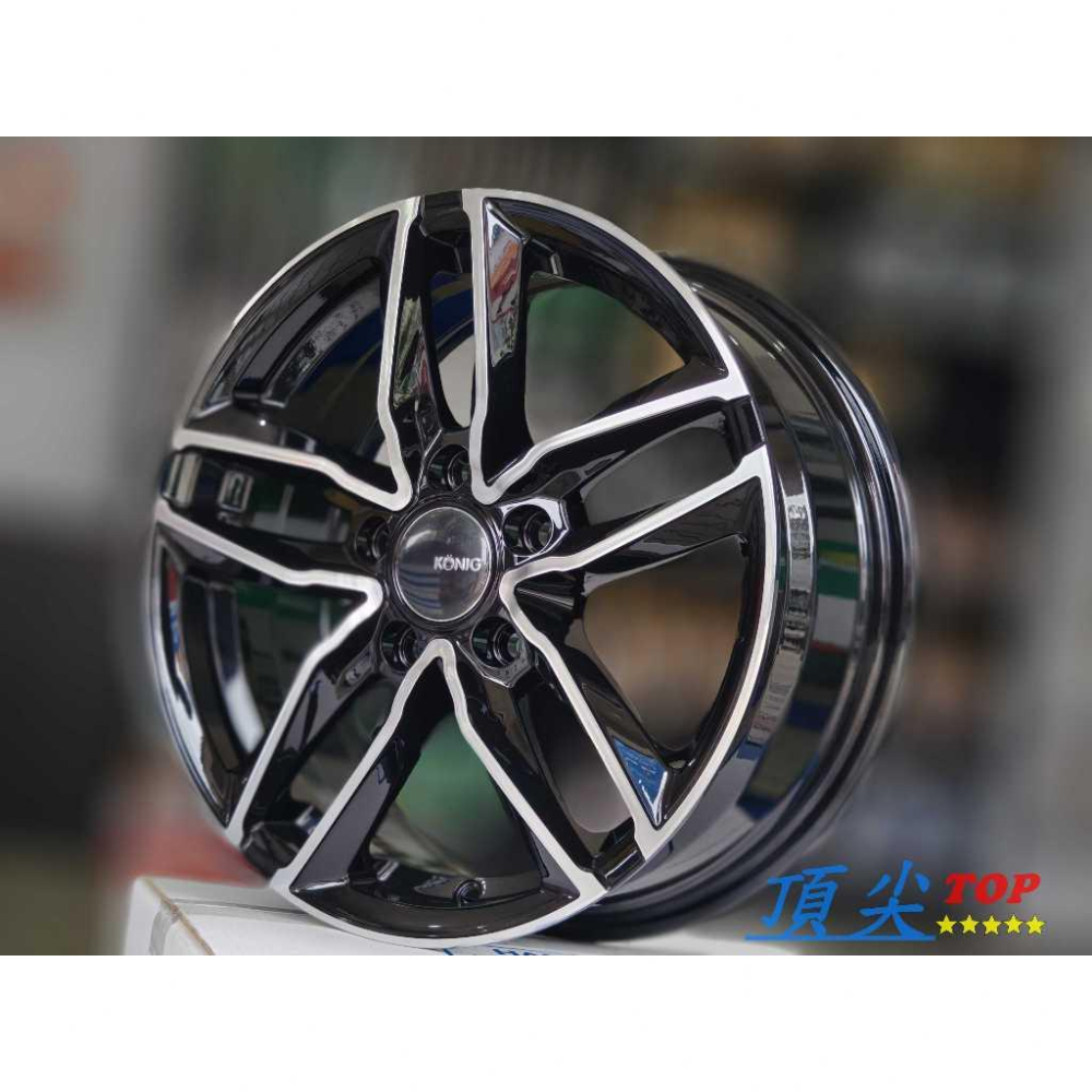 【頂尖】全新 KONIG鋁圈 KN-25 16吋鋁圈 6.5J 5X114.3 ET48 亮黑底 TOWN ACE鋁圈-細節圖3