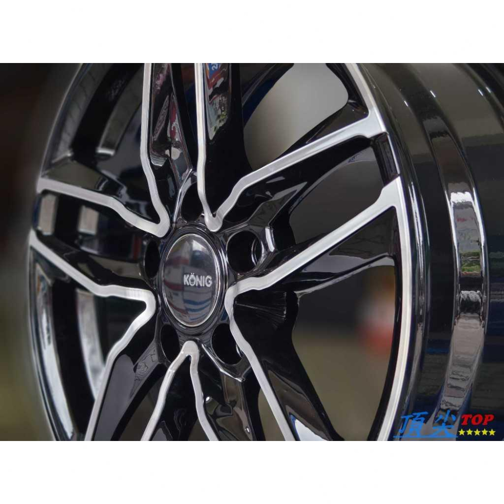 【頂尖】全新 KONIG鋁圈 KN-25 16吋鋁圈 6.5J 5X114.3 ET48 亮黑底 TOWN ACE鋁圈-細節圖4