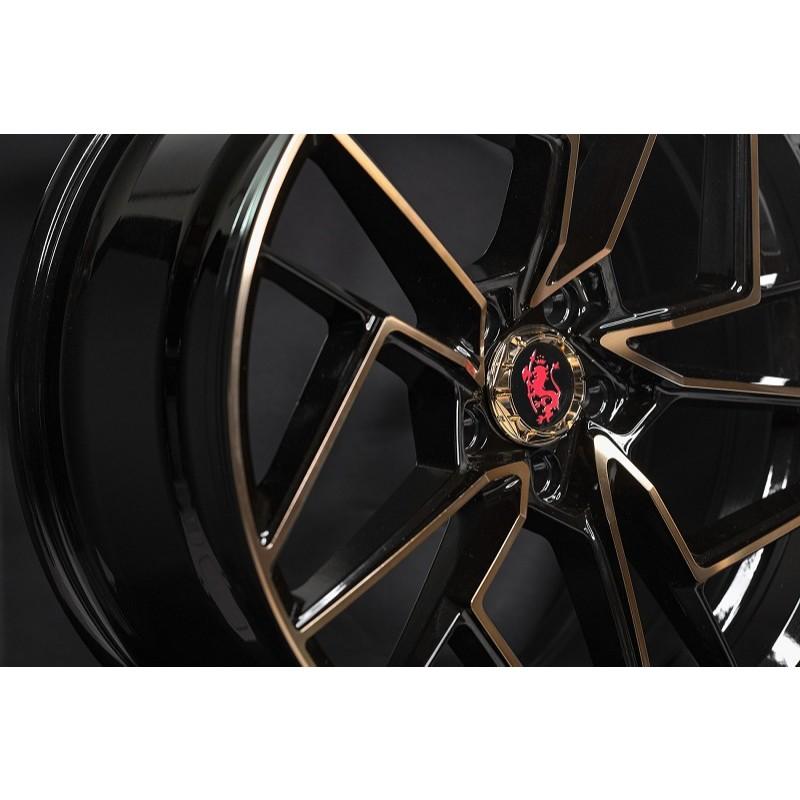 【頂尖】全新19吋旋壓鋁圈 CST 5X112 8.5J+9.5J ET42+ET35亮黑底+金面爪 PREMIER鋁圈-細節圖3