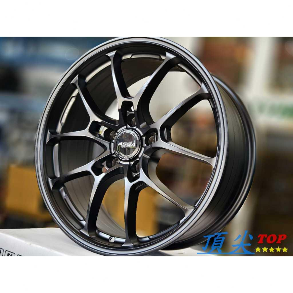 【頂尖】全新 ASGA鋁圈 ARF15 18吋旋壓鋁圈 5X114.3 8J ET40 平光黑 類G025LC深唇鋁圈-細節圖2