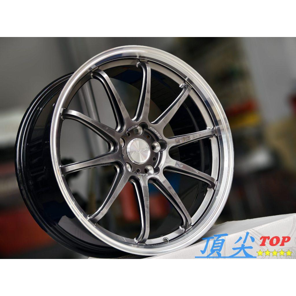 【頂尖】全新 ASGA FA07 19吋鍛造鋁圈 5X114.3/5X112/5X108海拉風框/亮鐵灰銀車邊/深唇鋁圈-細節圖2