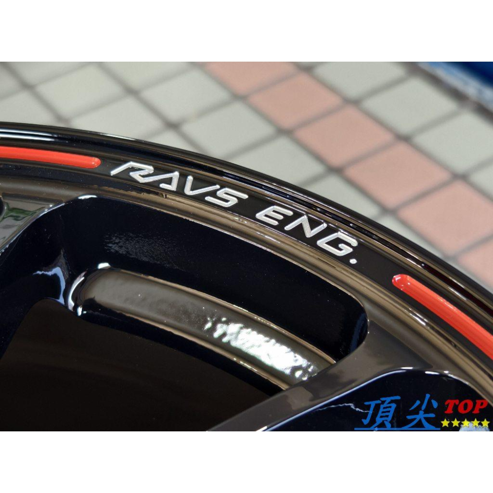 【頂尖】全新類ZE40鋁圈 18吋鋁圈 5X100/5X114.3/5X112/5X108 亮黑面+紅邊 附類RAYS蓋-細節圖5