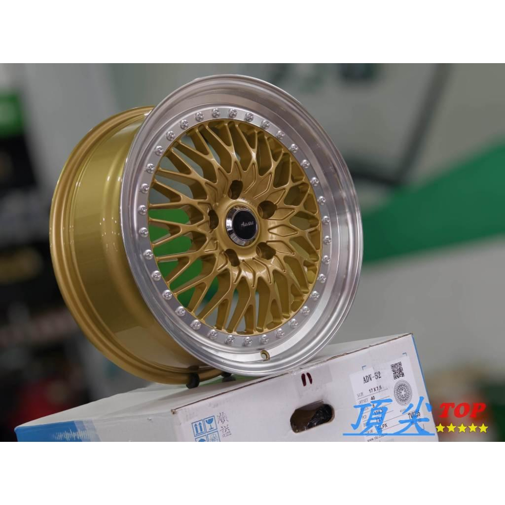 【頂尖】全新 Advanti鋁圈 ADV-52 金色車邊 17吋深唇鋁圈 4X100/5X100/5X114.3-細節圖2