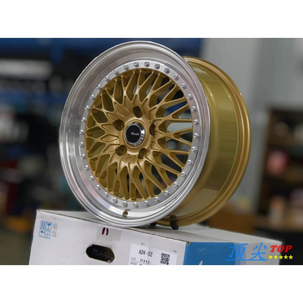 【頂尖】全新 Advanti鋁圈 ADV-52 金色車邊 17吋深唇鋁圈 4X100/5X100/5X114.3-細節圖3