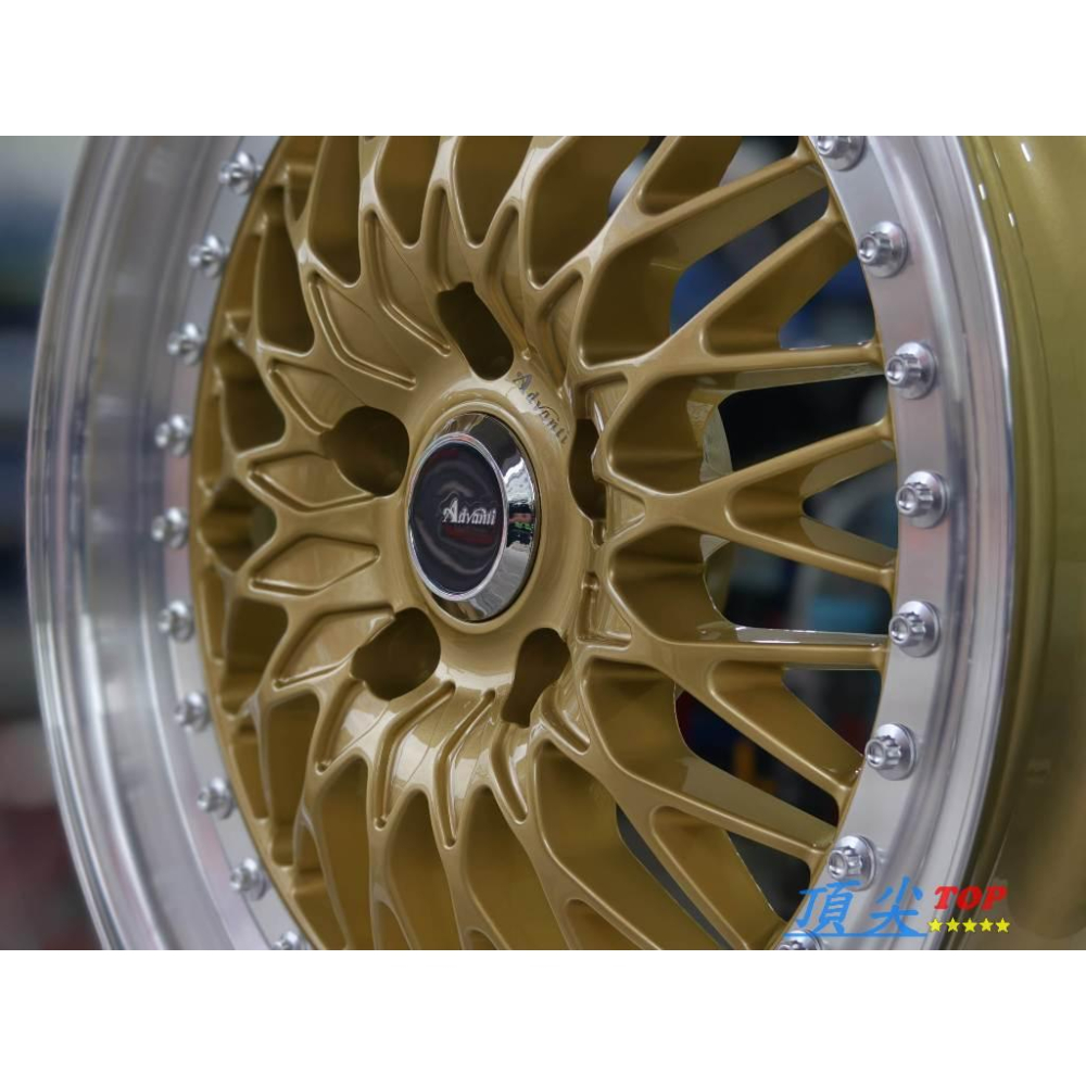 【頂尖】全新 Advanti鋁圈 ADV-52 金色車邊 17吋深唇鋁圈 4X100/5X100/5X114.3-細節圖4