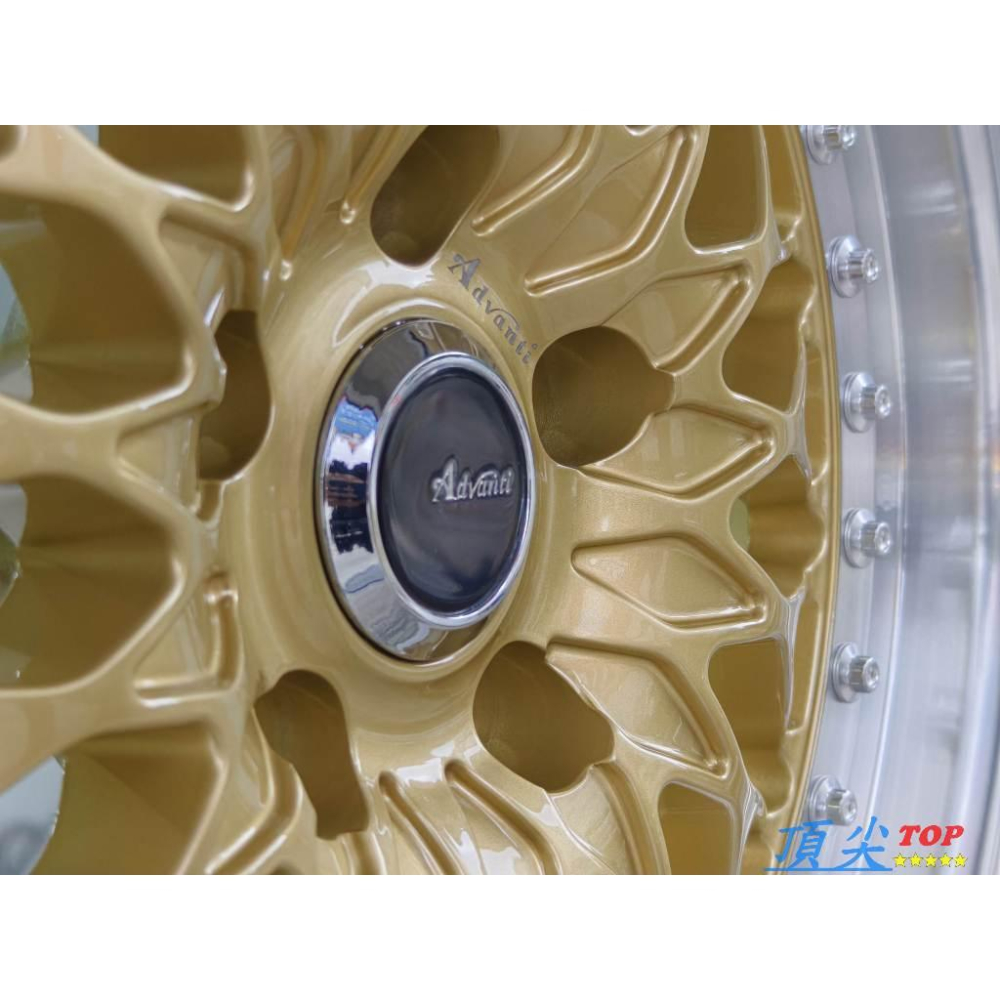 【頂尖】全新 Advanti鋁圈 ADV-52 金色車邊 17吋深唇鋁圈 4X100/5X100/5X114.3-細節圖5