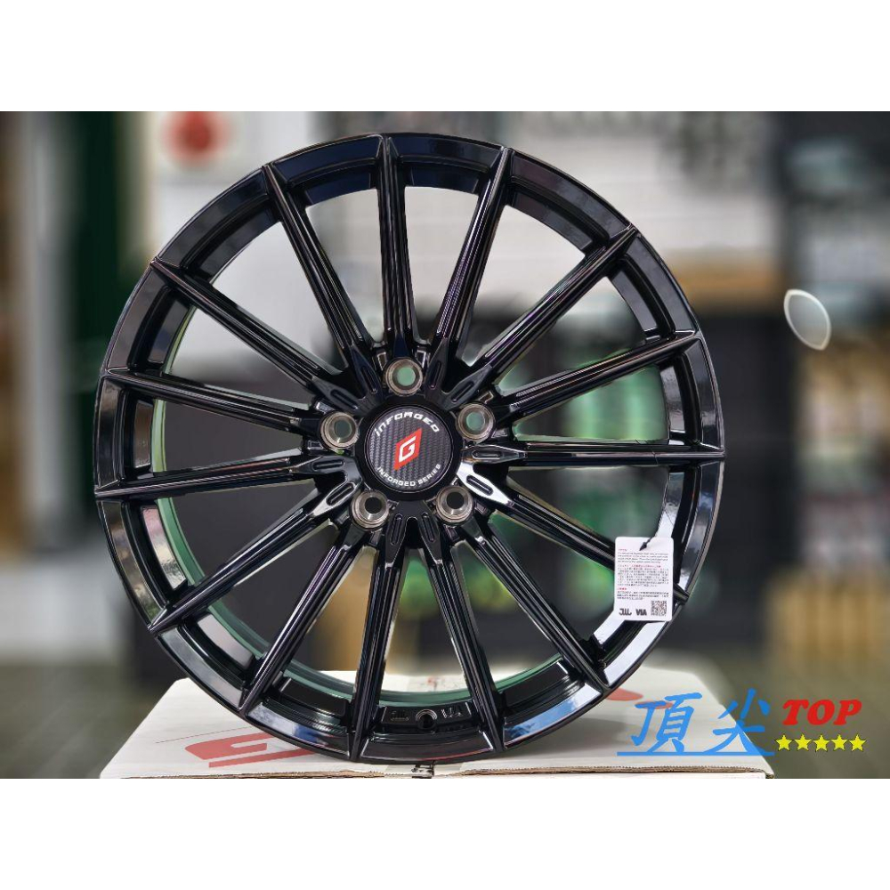 【頂尖】全新 inforged鋁圈 2318 18吋鋁圈 8J 5X114.3/5X112 ET45 亮黑/亮銀 放射狀-細節圖5