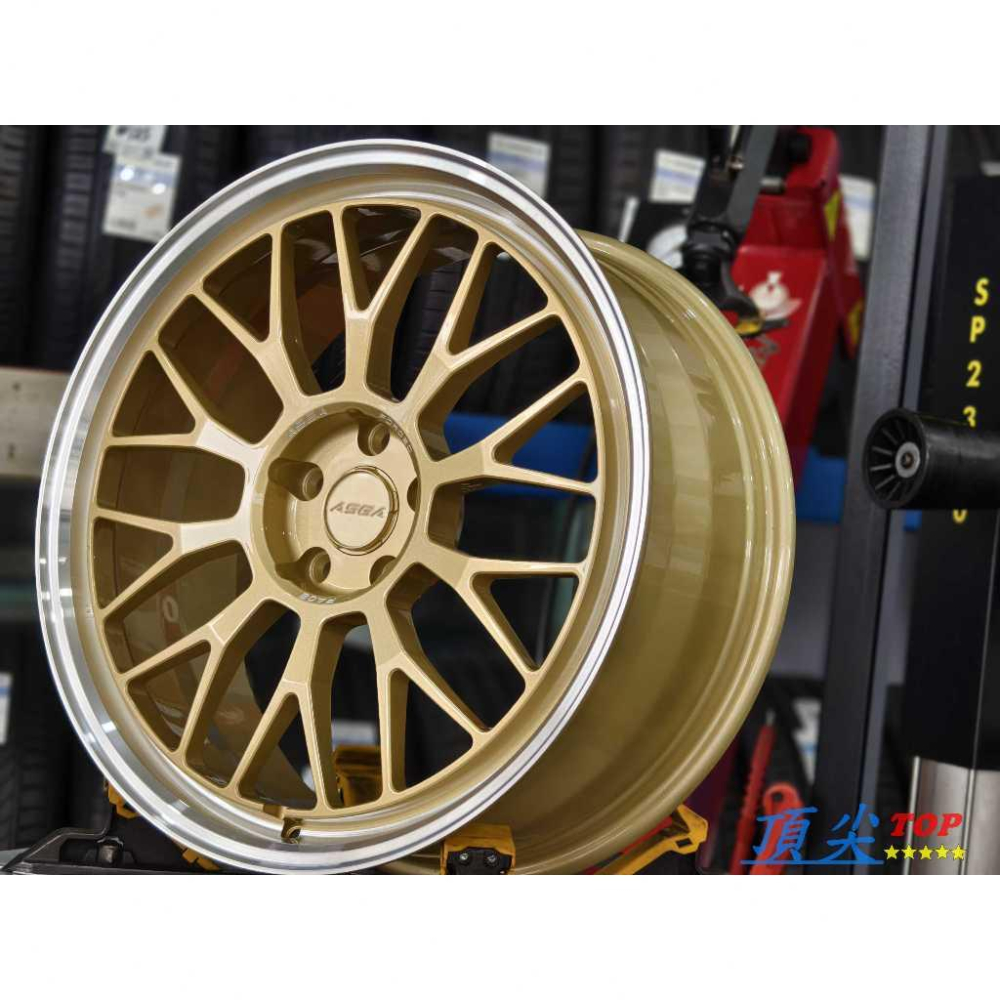 【頂尖】全新 ASGA鋁圈FA08 19吋鍛造鋁圈 類RAYS 21A鋁圈樣式/深唇鋁圈/海拉風鋁圈/金爪+銀車邊-細節圖2