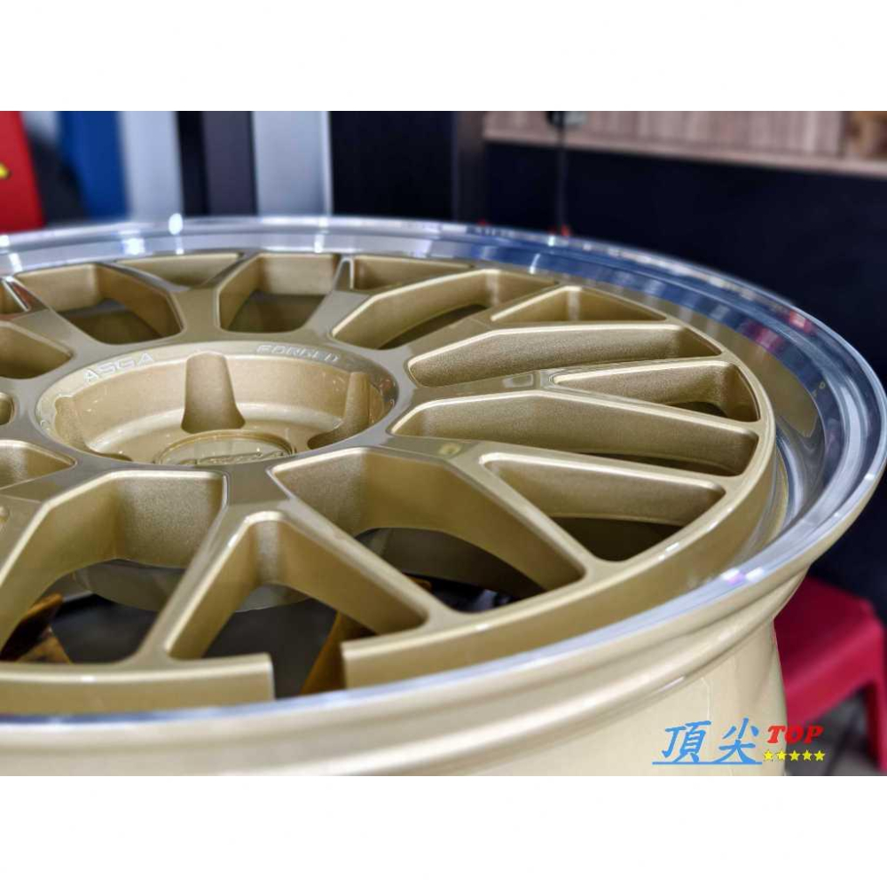 【頂尖】全新 ASGA鋁圈FA08 19吋鍛造鋁圈 類RAYS 21A鋁圈樣式/深唇鋁圈/海拉風鋁圈/金爪+銀車邊-細節圖5