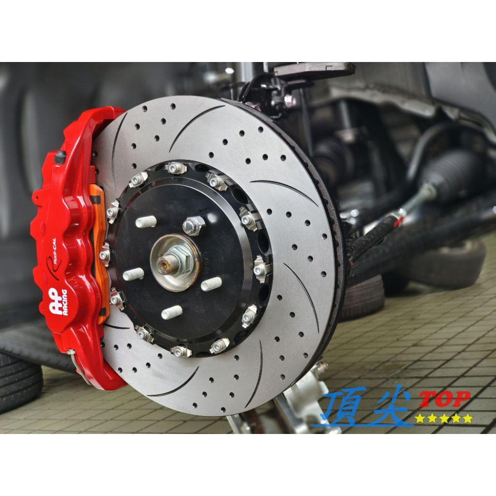 【頂尖】全新AP卡鉗 AP8520+380mm全浮動碟盤+金屬油管 (國產碟盤+國產陶瓷煞車皮)可另外升級進口皮跟盤-細節圖4