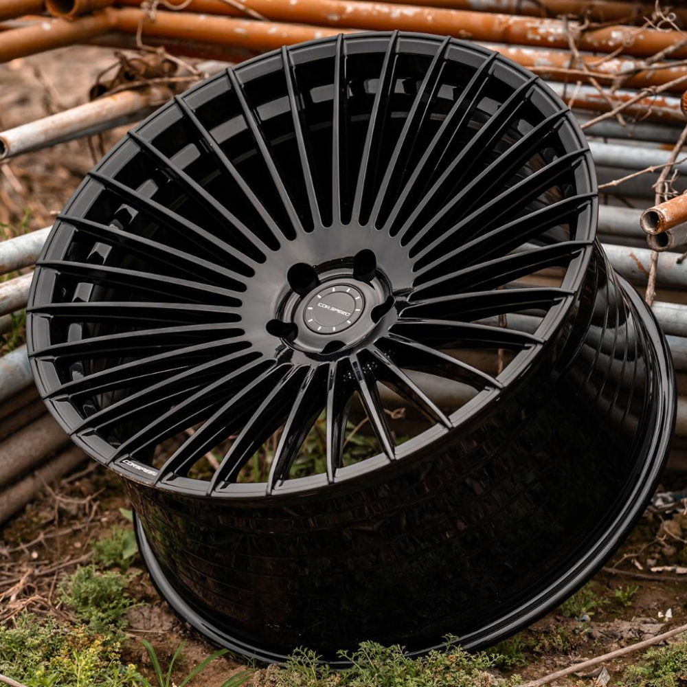 【頂尖】全新 鋁圈ATMOS 22吋鋁圈 5x112 10.5j et35 22吋旋壓鋁圈 亮黑色鋁圈 多爪放射性鋁圈-細節圖2