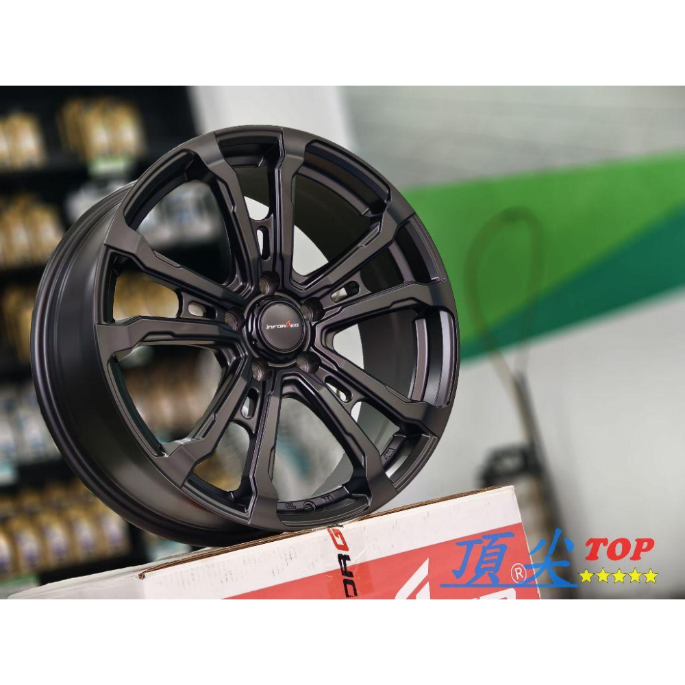 【頂尖】全新16吋鋁圈 inforged鋁圈 2296 6J 4X100 ET42 霧面黑色/平光黑-細節圖2