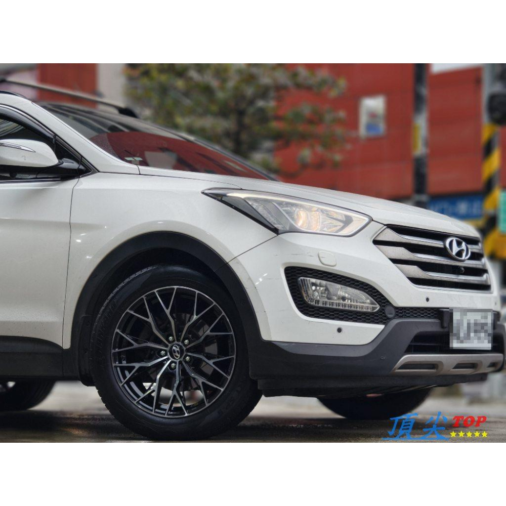 【頂尖】全新鋁圈 19吋鋁圈 RH533 8.5J ET45 亮黑+透明黑爪面 台灣製鋁圈 SANTA FE鋁圈實車照-細節圖2