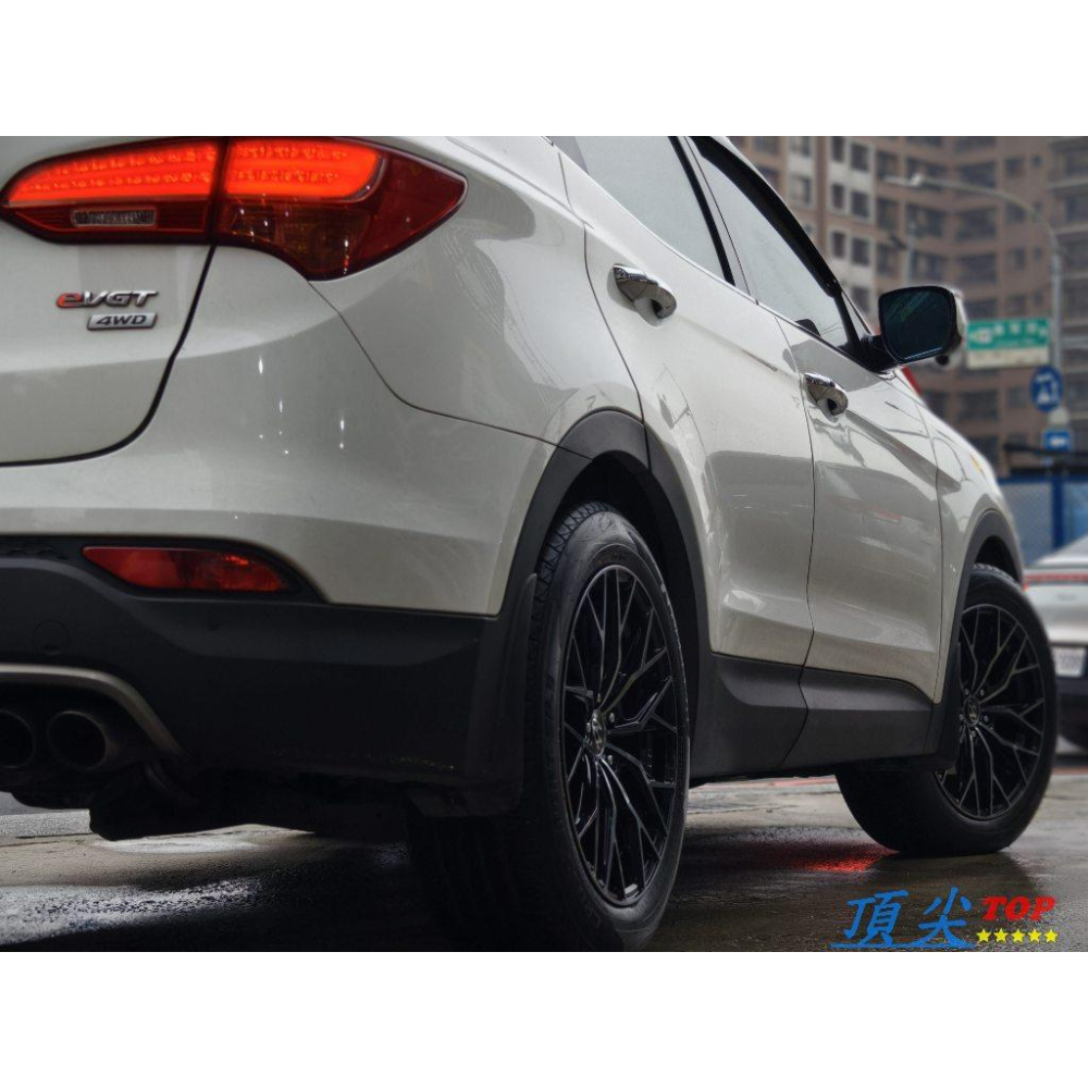 【頂尖】全新鋁圈 19吋鋁圈 RH533 8.5J ET45 亮黑+透明黑爪面 台灣製鋁圈 SANTA FE鋁圈實車照-細節圖3