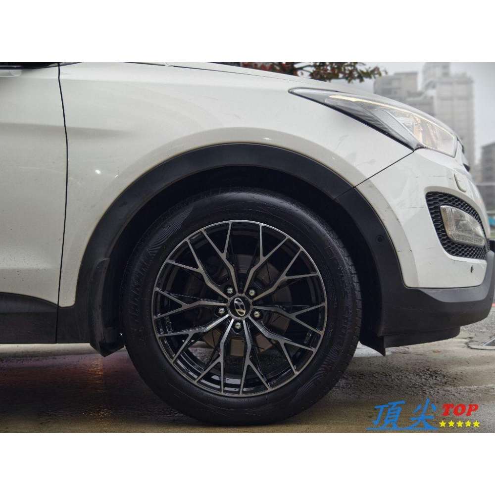 【頂尖】全新鋁圈 19吋鋁圈 RH533 8.5J ET45 亮黑+透明黑爪面 台灣製鋁圈 SANTA FE鋁圈實車照-細節圖4