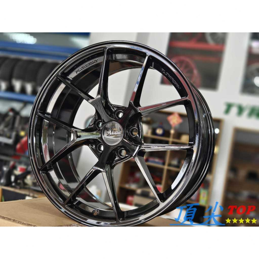 【頂尖】全新 18吋旋壓鋁圈 Advanti N808M 8j 5x112/5X114.3/5X100/5X108 亮黑-細節圖3