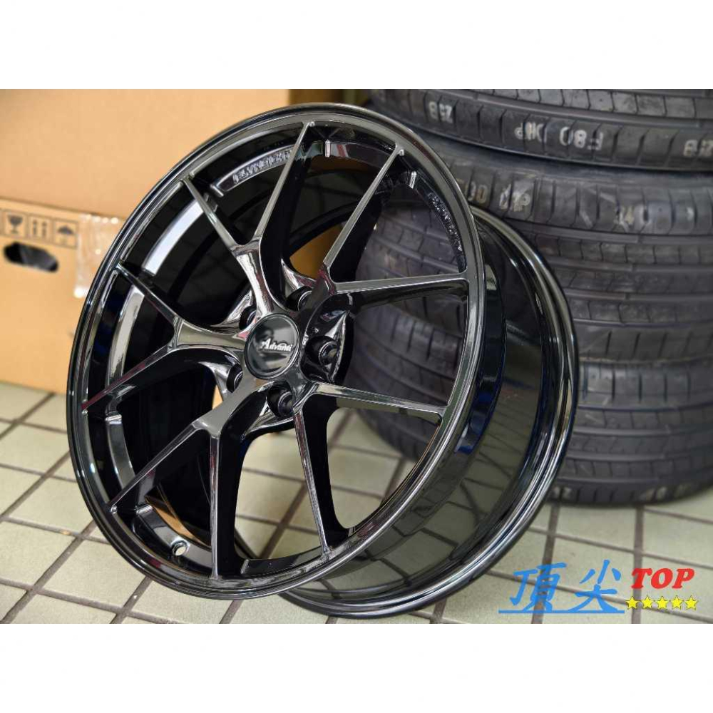 【頂尖】全新 18吋旋壓鋁圈 Advanti N808M 8j 5x112/5X114.3/5X100/5X108 亮黑-細節圖5