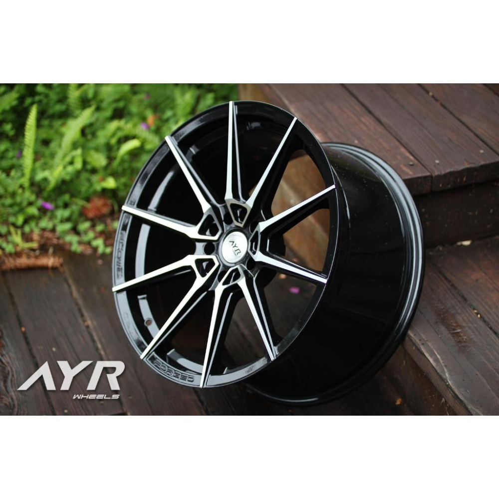 【頂尖】全新18吋鋁圈 AYR01VF 8J ET35 5X100/5X114.3/5X108 18吋旋壓鋁圈 亮黑車面-細節圖4