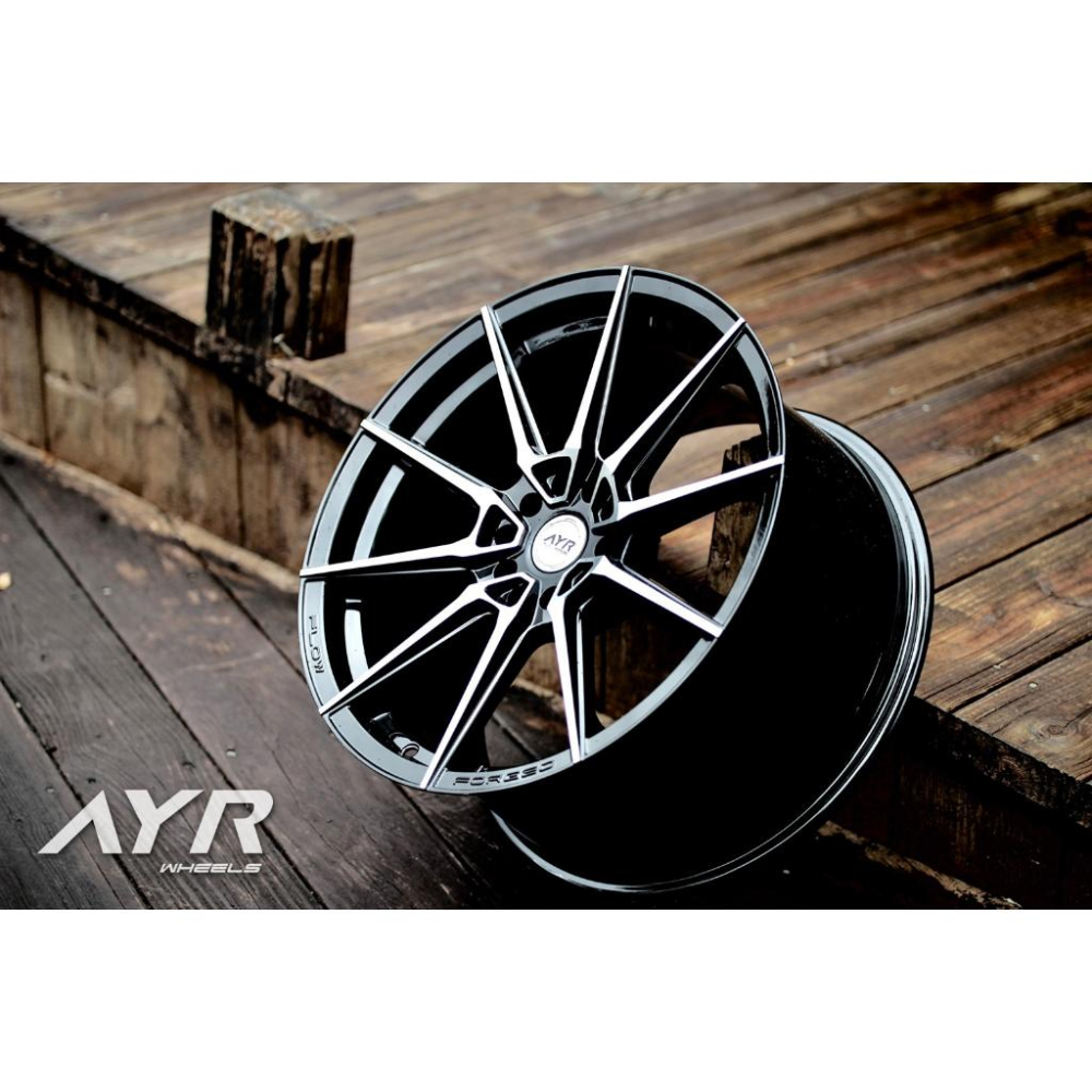 【頂尖】全新18吋鋁圈 AYR01VF 8J ET35 5X100/5X114.3/5X108 18吋旋壓鋁圈 亮黑車面-細節圖5