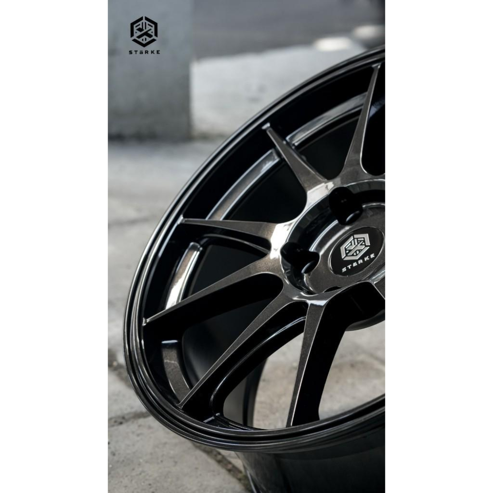 【頂尖】全新 STARKE鋁圈 SF1 18吋鋁圈 8J 5X114/5X112 ET40 深黑鐵灰 18吋旋壓鋁圈-細節圖2