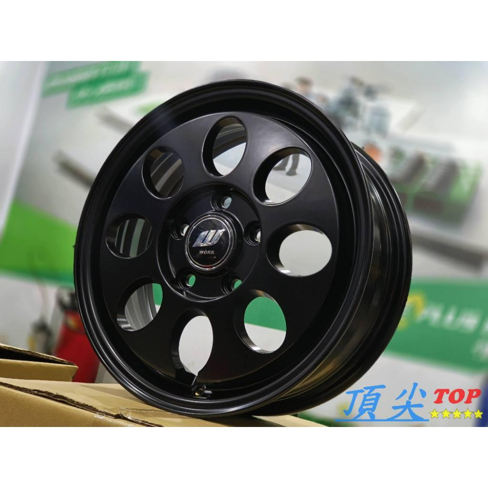 【頂尖】全新 15吋鋁圈522 5.5J ET45 5X114.3/4X114 平光黑 凌利鋁圈/town ace鋁圈-細節圖2