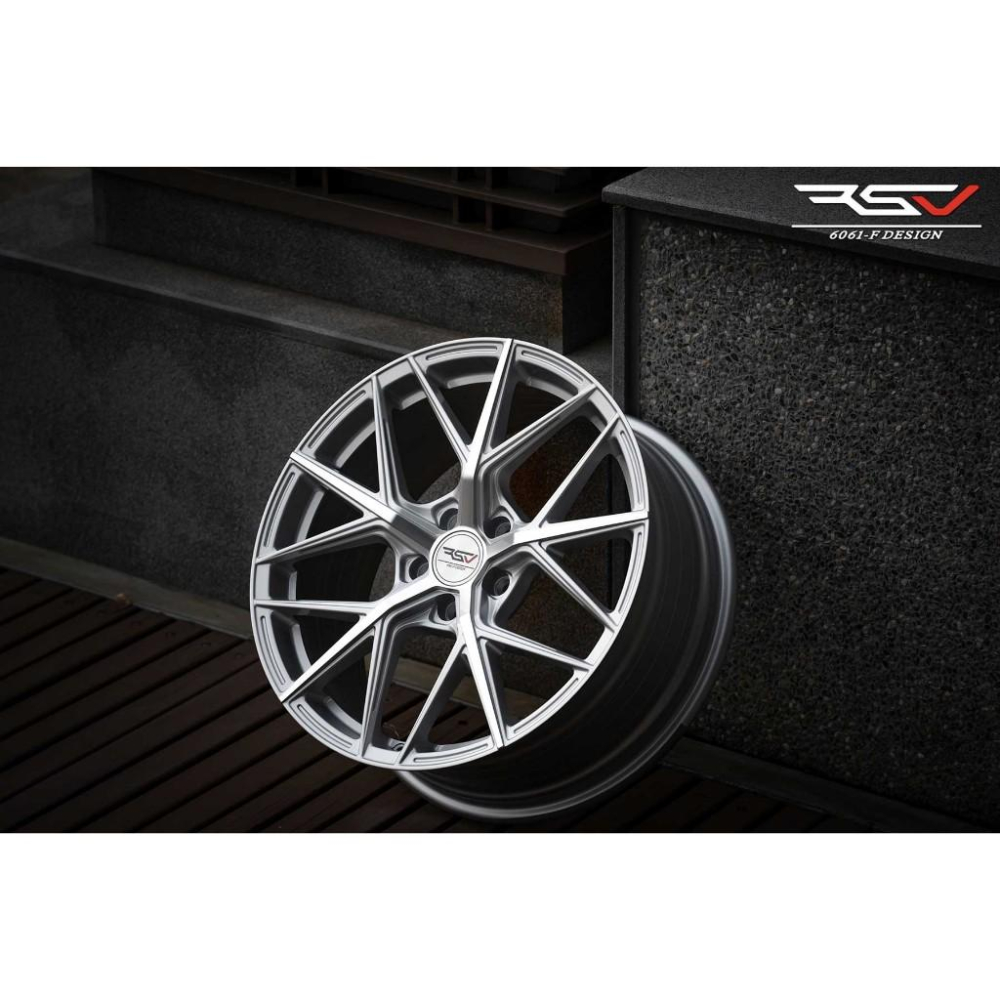 【頂尖】全新 RSV鋁圈SF2 18吋旋壓鋁圈 8J 5X114.3/5X112/5X100/5X108 烤漆銀+銀車面-細節圖3