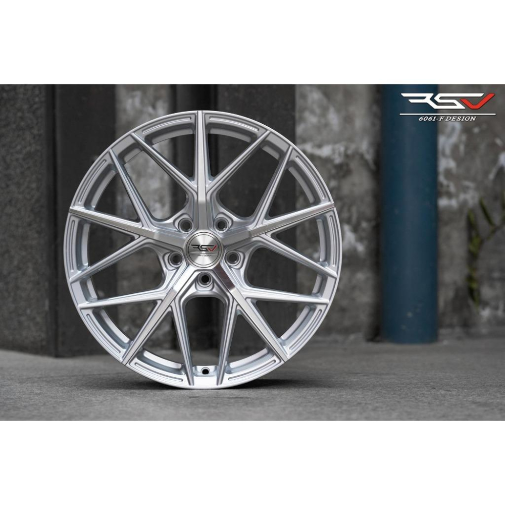 【頂尖】全新 RSV鋁圈SF2 18吋旋壓鋁圈 8J 5X114.3/5X112/5X100/5X108 烤漆銀+銀車面-細節圖4
