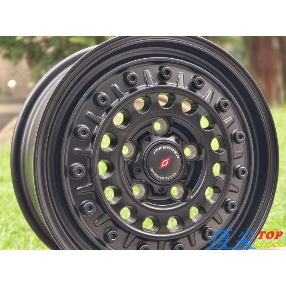 【頂尖】inFORGED鋁圈2336 15吋鋁圈4X114.3 5.5j ET30 平光黑 j space/凌利A180-細節圖2