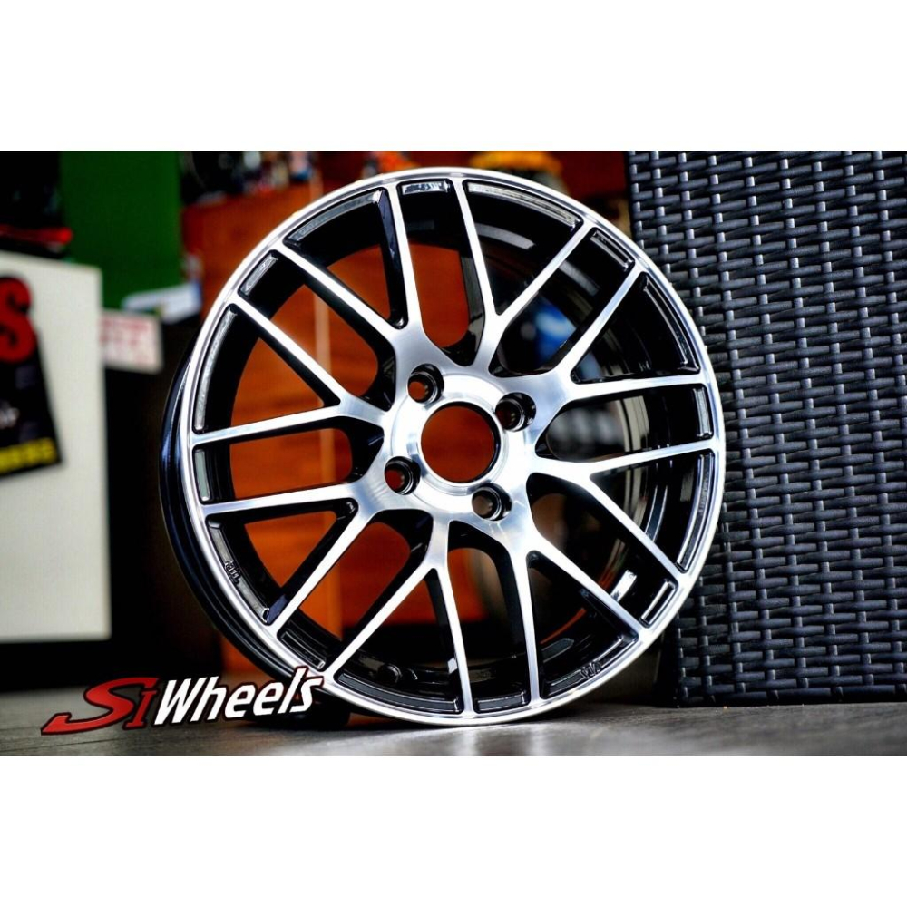 【頂尖】全新SI鋁圈M1340 15吋鋁圈4X100 6J ET40亮黑+銀面爪VIOS鋁圈 FIT鋁圈 YARIS鋁圈-細節圖3