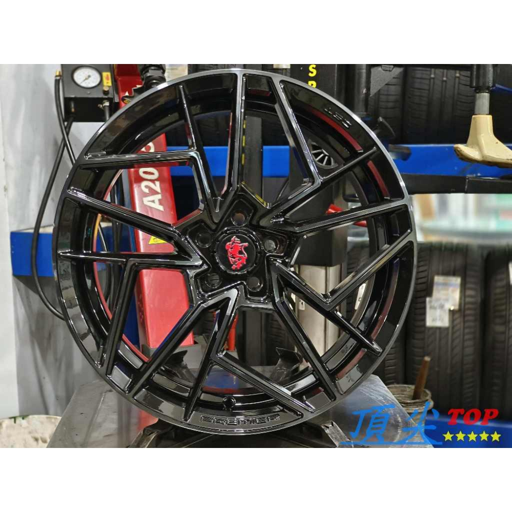 【頂尖】全新 PREMIER鋁圈 CST 18吋鋁圈 5X100 8J ET35 亮黑色+銀車面噴黑金油 18吋旋壓鋁圈-細節圖2