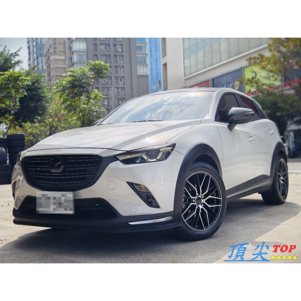 【頂尖】全新 SI鋁圈 S890 18吋鋁圈 8J ET40 5X114.3 亮黑銀車面 馬自達CX-3鋁圈實車照-細節圖4