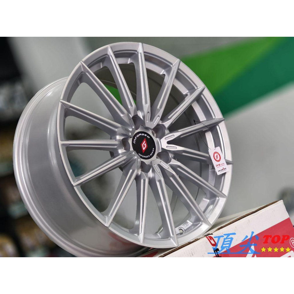 【頂尖】全新 inforged鋁圈 2318 亮銀 18吋鋁圈 8J 5X114.3 ET45/ET35 放射狀鋁圈-細節圖2
