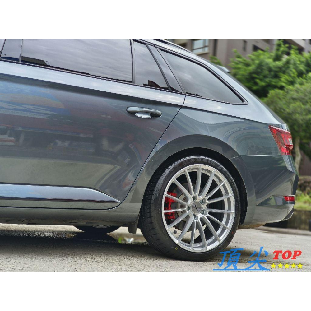 【頂尖】全新ASGA鋁圈 ARF14 19吋 5X112 8.5J ET35 Octavia實車圖 銀色車面-細節圖3