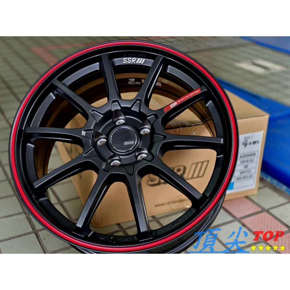 【頂尖】全新 SSR鋁圈 SSR GTV05 5X114.3/5X112/5X100/5X108 平光黑+紅邊-細節圖2
