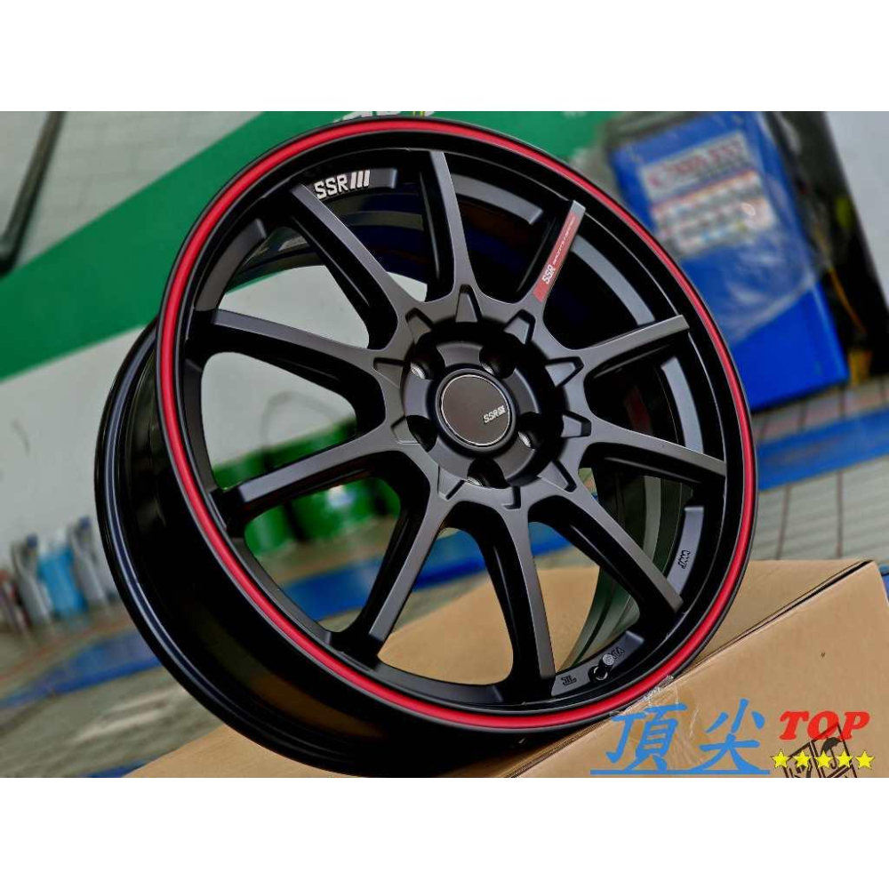 【頂尖】全新 SSR鋁圈 SSR GTV05 5X114.3/5X112/5X100/5X108 平光黑+紅邊-細節圖3