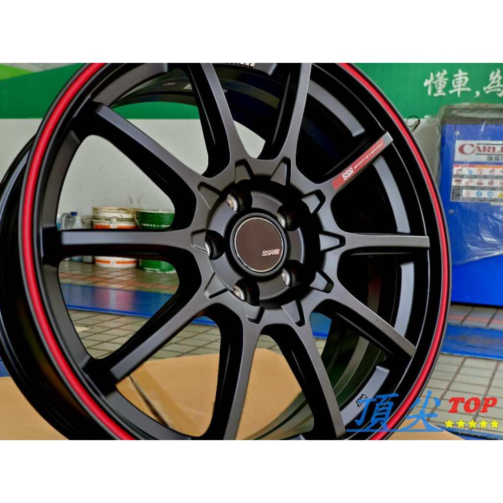【頂尖】全新 SSR鋁圈 SSR GTV05 5X114.3/5X112/5X100/5X108 平光黑+紅邊-細節圖4