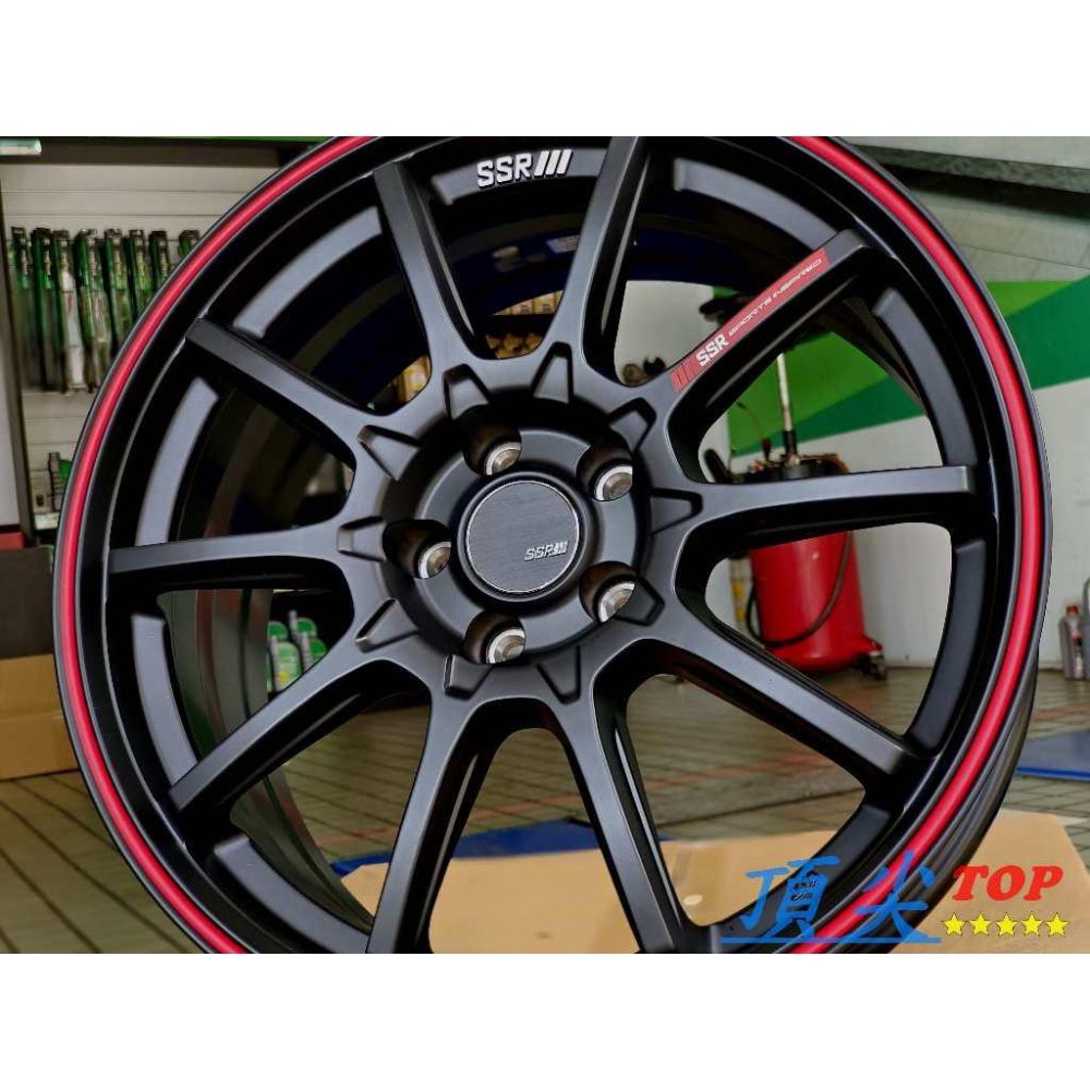 【頂尖】全新 SSR鋁圈 SSR GTV05 5X114.3/5X112/5X100/5X108 平光黑+紅邊-細節圖5
