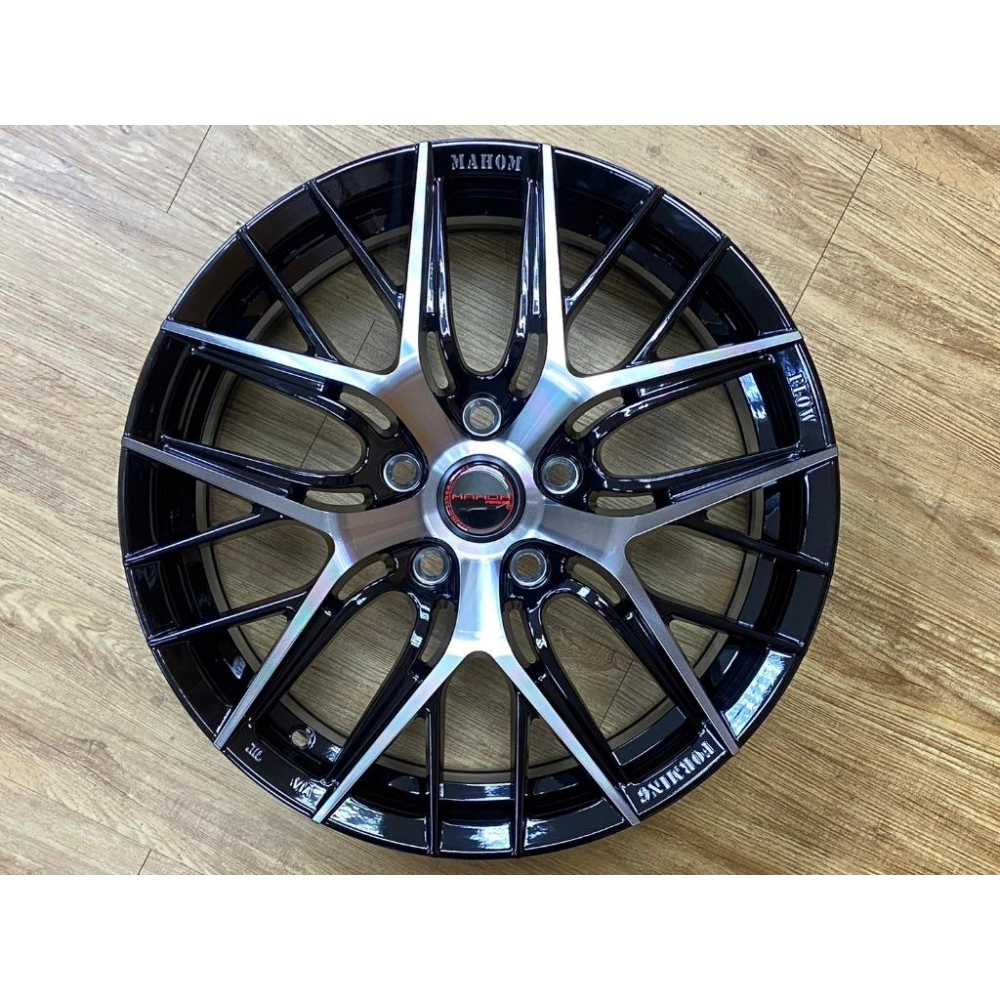 【頂尖】全新MAHOM鋁圈 MFF15 15吋鋁圈/16吋鋁圈/17吋鋁圈 4X100/5X100 亮黑+透明黑金油-細節圖3