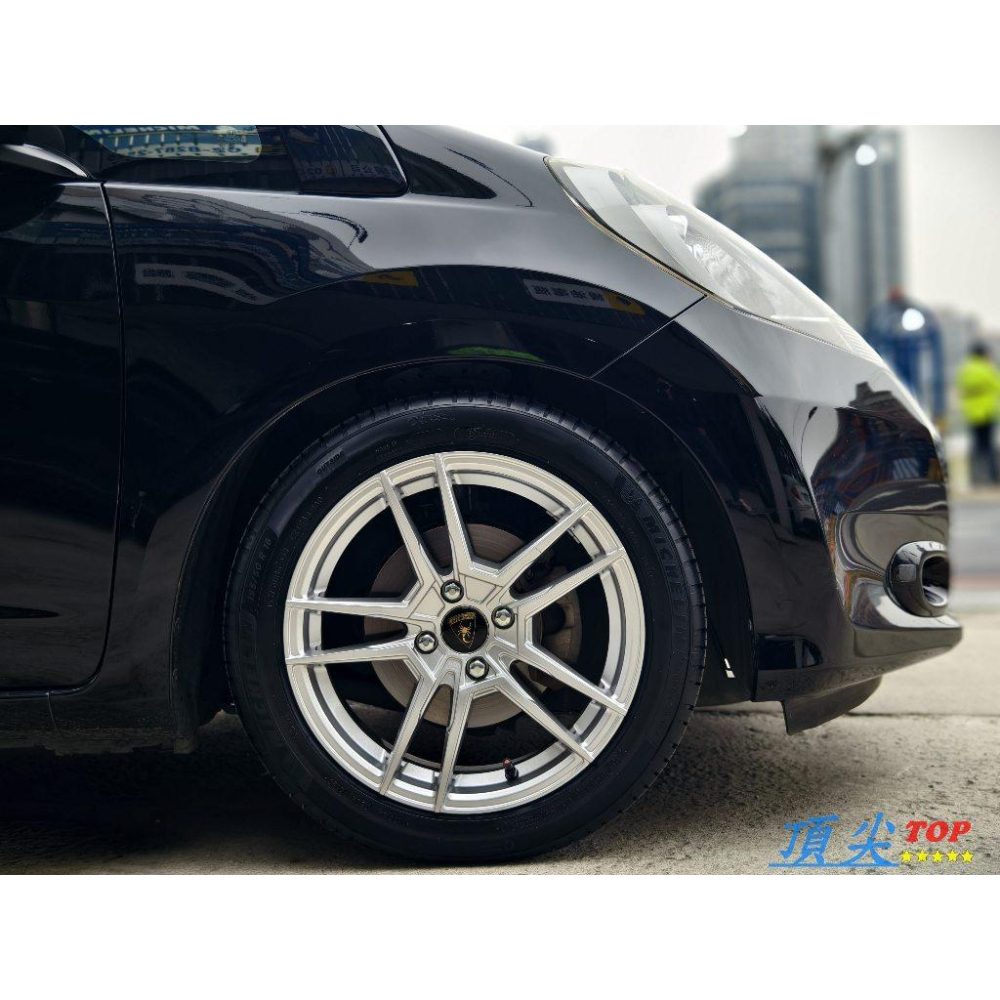 【頂尖】全新 si鋁圈 PS7 16吋鋁圈 4X100 7J ET40 閃銀 重量7.4KG FIT鋁圈實車照-細節圖3