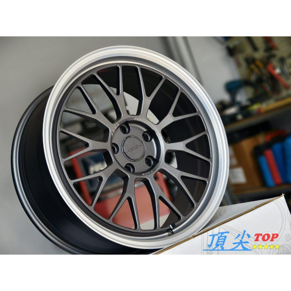 【頂尖】全新 ASGA FA08 19吋鍛造鋁圈 8.5J 5X114.3/5X112/5X108/石墨灰+銀車邊-細節圖2