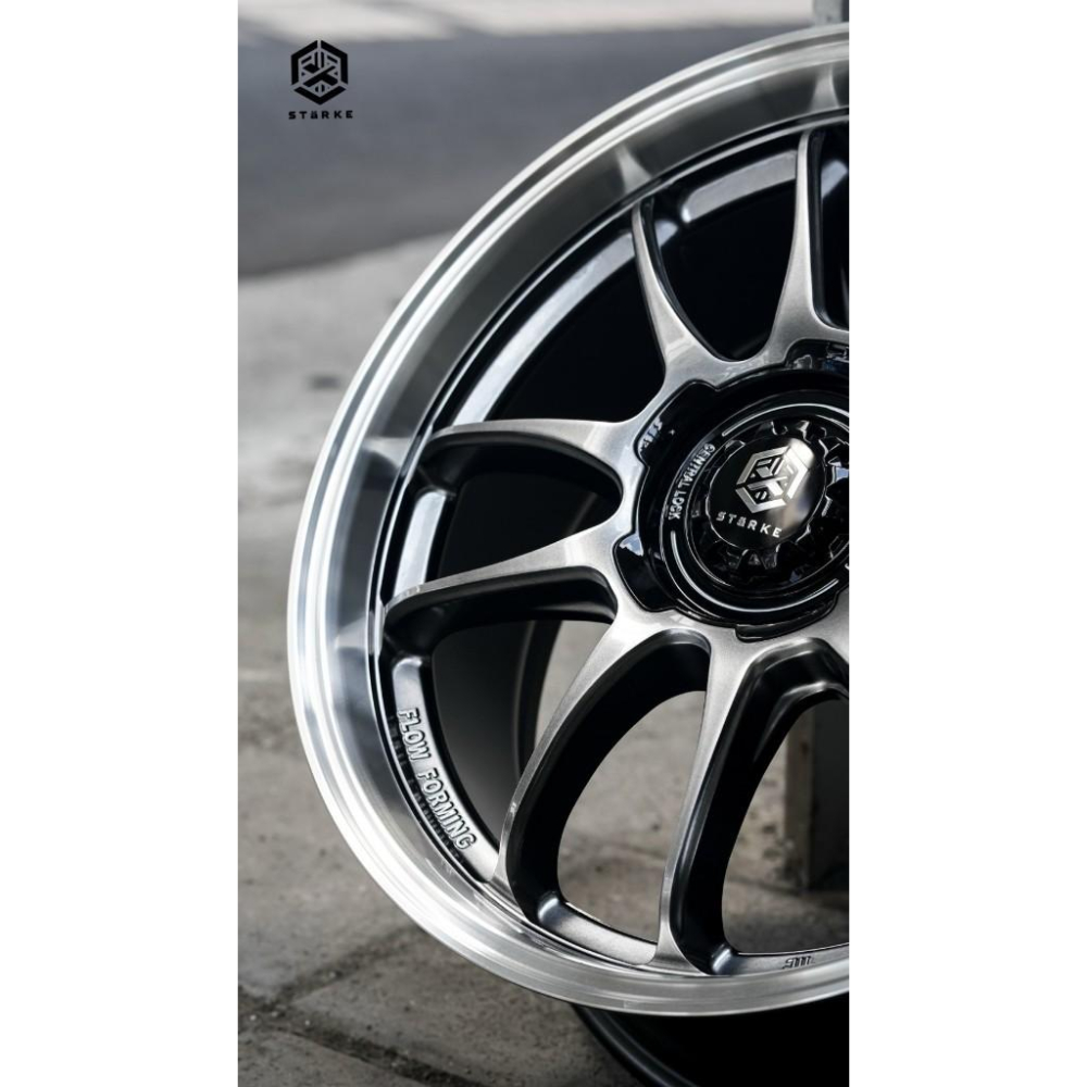 【頂尖】全新 STARKE鋁圈 SF2 18吋鋁圈 8J 5X108 ET40 黑高亮車邊 18吋旋壓鋁圈-細節圖3